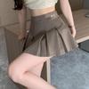 2025 New Korean Style Women's High-Waist Pleated A-line Mini Skirt - Slimming Petite Summer Midi