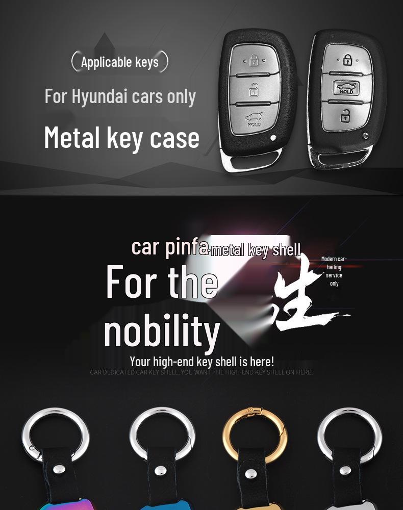 Hyundai Mistra, Elantra, ix35, Santa Fe, Sonata 9, Tucson Genuine Leather Car Key Cover