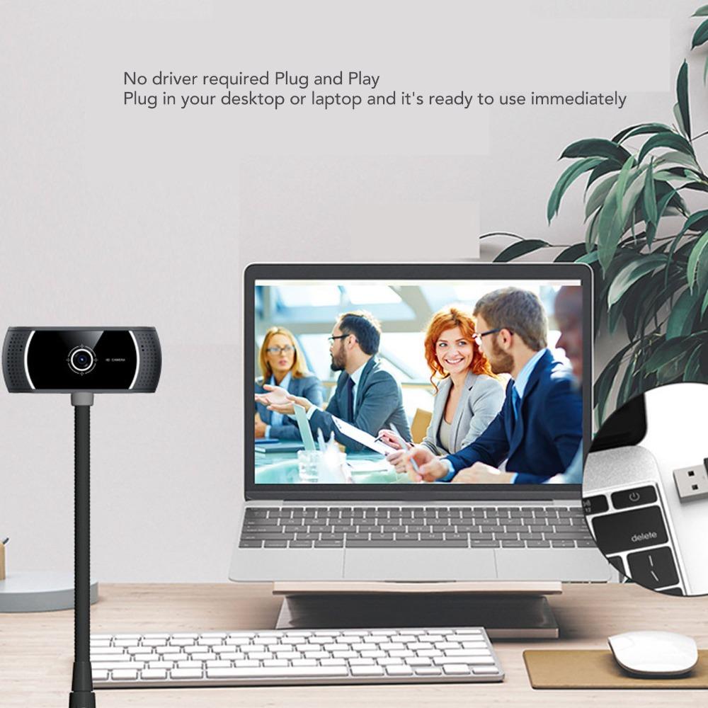 360 Degree Rotation USB Web Camera Webcam with Noise Canceling Mic Video Live Streaming