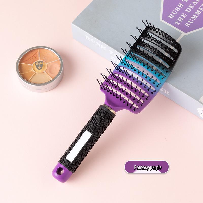 Women's Rib Comb for Root Volume & Styling: High Crown, Long & Curly Hair Massage, Large Curved Design.