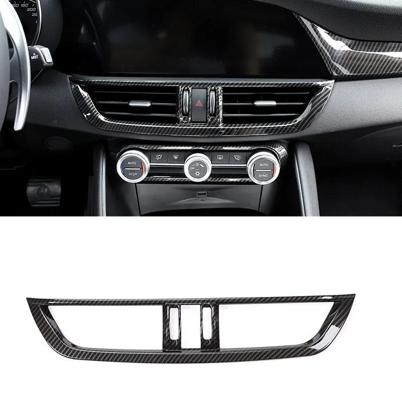For Alfa Romeo Giulia Stelvio 2017- ABS Car Center Console Air Conditioning Vent Frame Cover Trim Interior Car Accessories