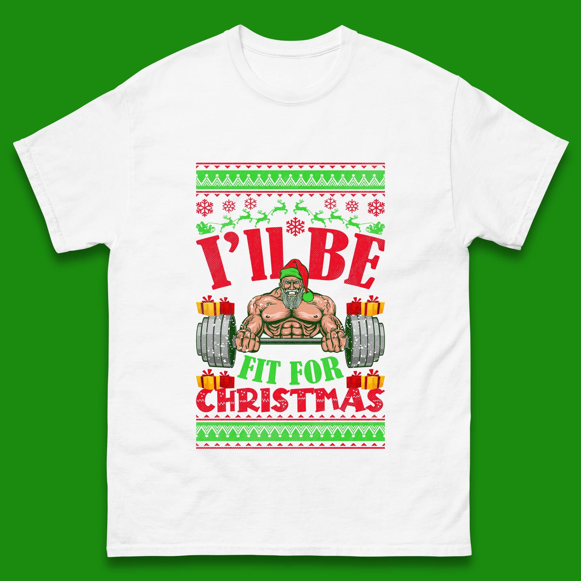

I ll Be Fit For Christmas Gym Mens T Shirt Womens Tops Tees M