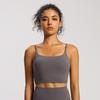 Nude Feel Women's Sports Bra with Pads - Summer Workout Camisole Vest with Beautiful Back Design