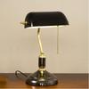European Modern Antique Style Desk Lamp Hotel Bedside Desk Light Green Banker Book Reading Brass Lamp desk lights