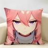 Yae Miko Genshin Impact Cushion Cover Natural Linen Organic Fabric DoubleSided Printing Room Sofa Decor Pillow Case