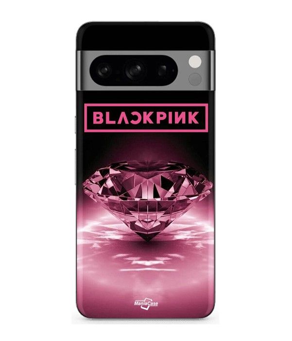 Coque - MANIACASE - Google Pixel 8a Pro - Souple - Noir et rose - Motif diamond noir