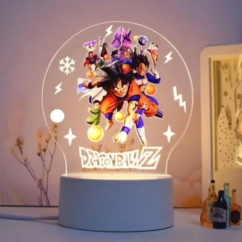 Dragon Ball Night Light Series Animation Figures 3d Ornaments Goku Cartoon Stand Table Lamp Desktop Decoration Xmas Gifts