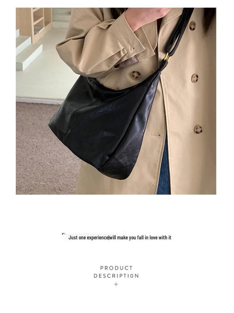 Meilade 2025 Autumn/Winter Retro Korean Tote Bag - Large Capacity, Versatile Crossbody Women's Handbag