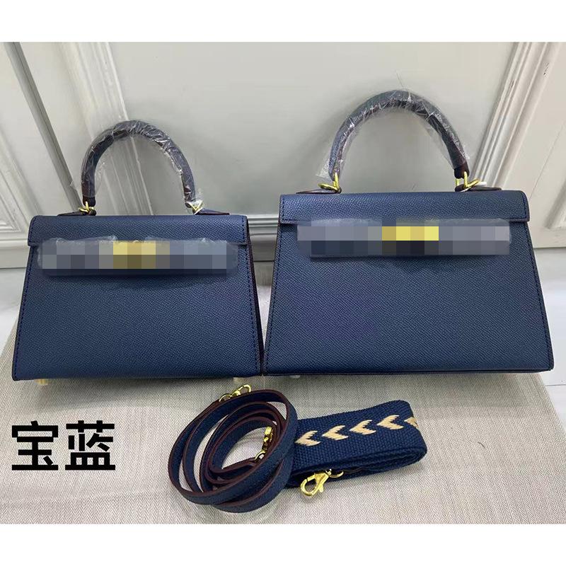 Second Generation Palm Print Cowhide Mini Small Keli Handbag 2025 New Bag Women's Commuter Versatile Shoulder Messenger Bag
