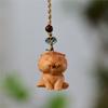 Thuja Twelve Zodiac Carving Wooden Pendant Chinese Zodiac Wood Carving Figurines Bag Decoration Gifts for Family Couple