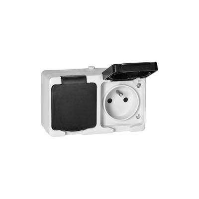 Gniazdo Podwójne 2*2P+Z Aquatic Mini Ip54 - On-7306/Wb