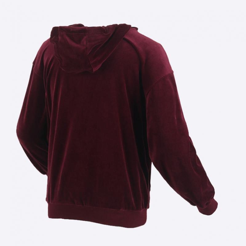 New Balance Velour Long Hoodie Burgundy