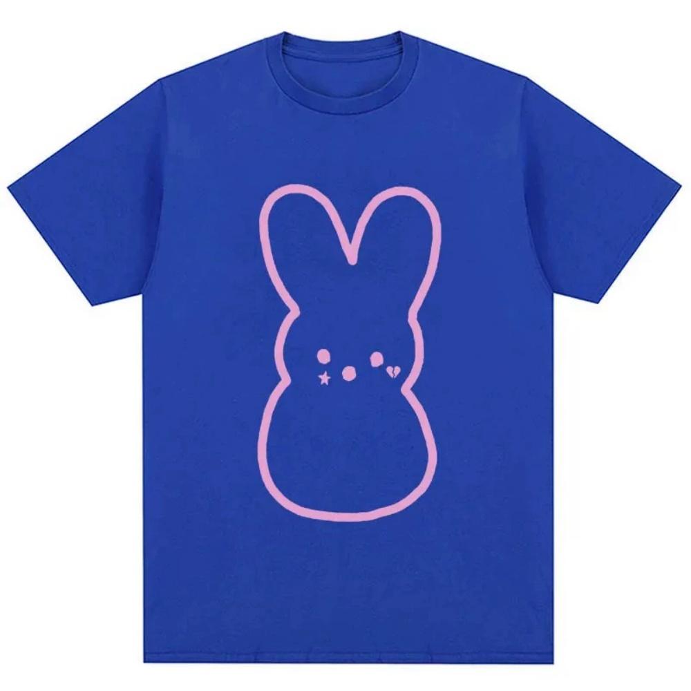 Lil Peep Emo Rabbit Girl Fun Meme Summer Mens Casual Loose Short sleeved Tshirt