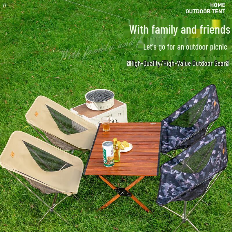 Coolerdeng KD Foldable Stainless Steel Moon Chair