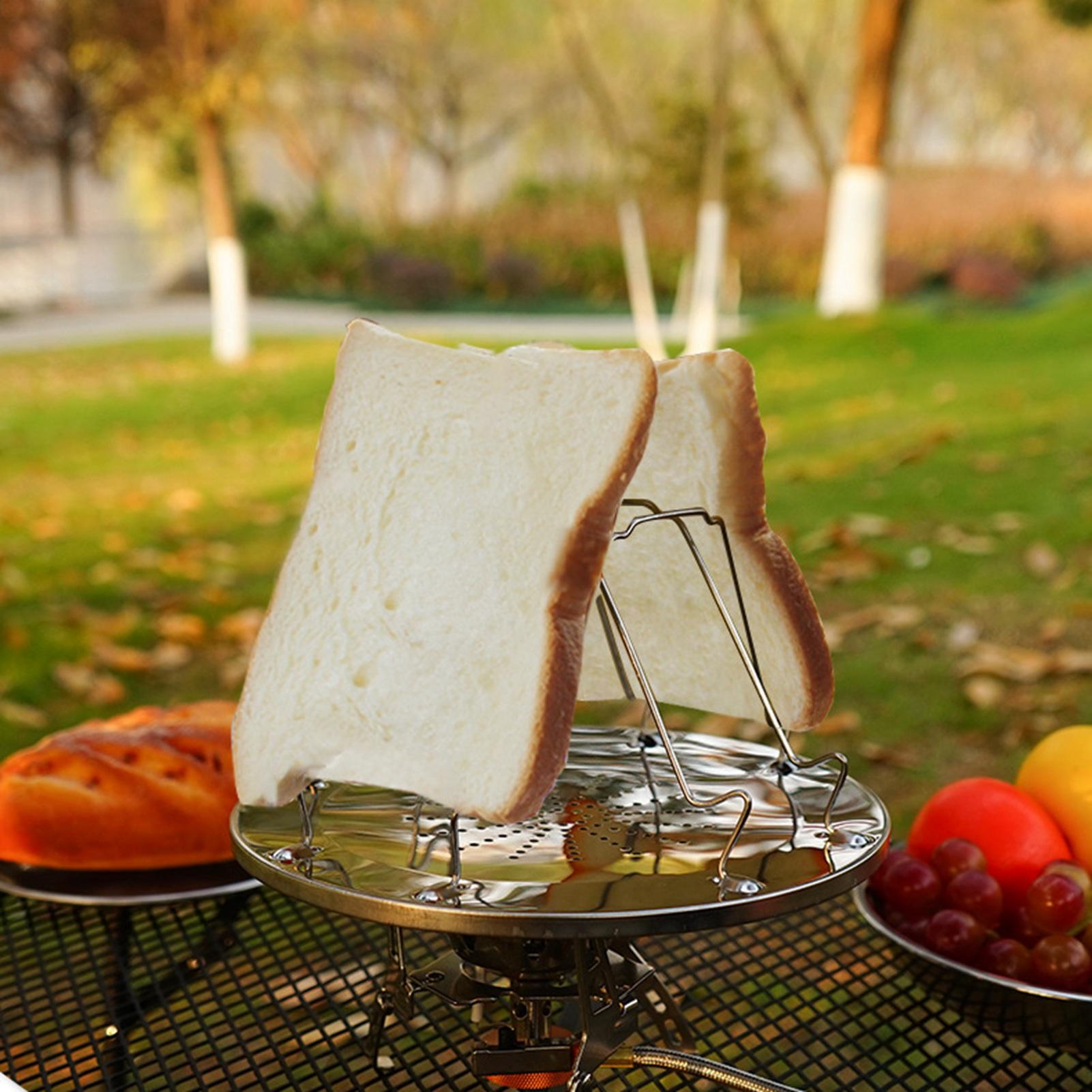 

Camping Toaster Rack Stainless Steel 4 Piece Type Folding Camp Stove Toaster for Outdoor Camping Picnic