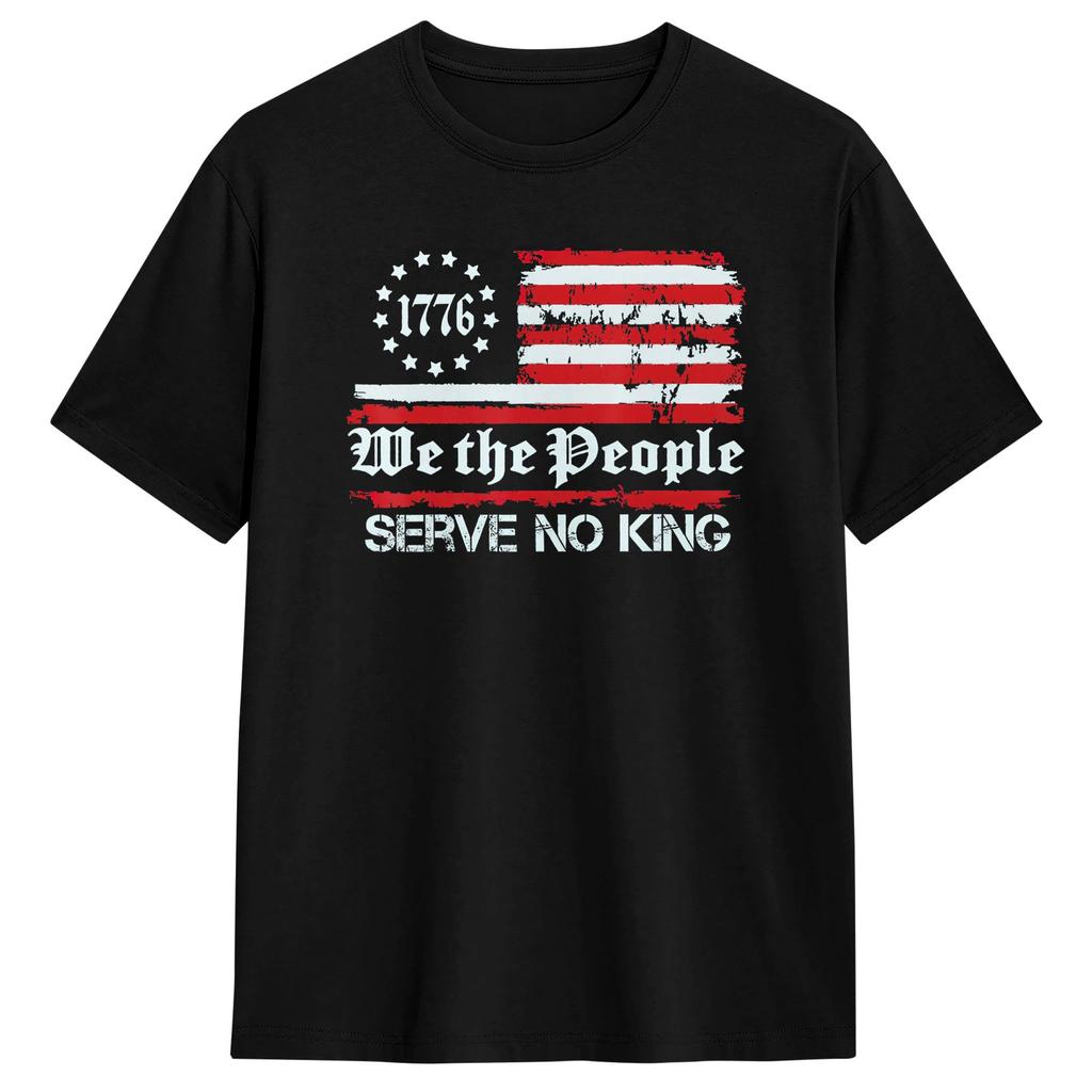 Humor No King Anti Monarchy TShirt for Unisexs Clothing Womens Clothing Cotton T Shirt Gift Idea 2026 Summer New T Shirt