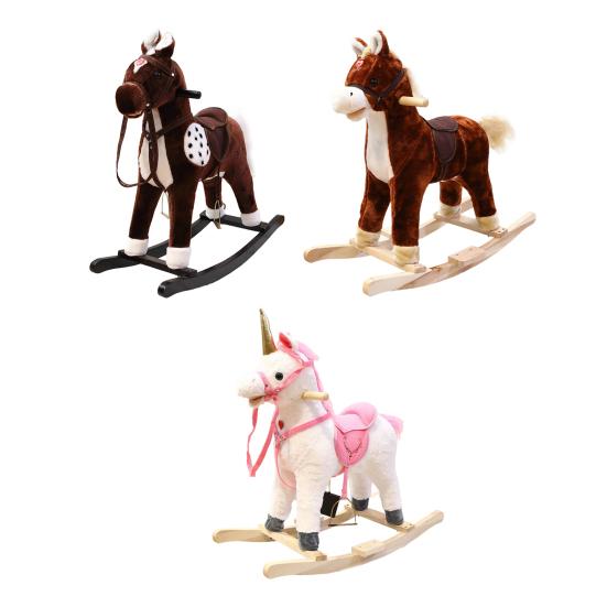 Horse Stick Toy for Pretend Play Plush Pony Head on Wooden Stick Soft Plush Horse Head Role Play Toy for Boys Girls