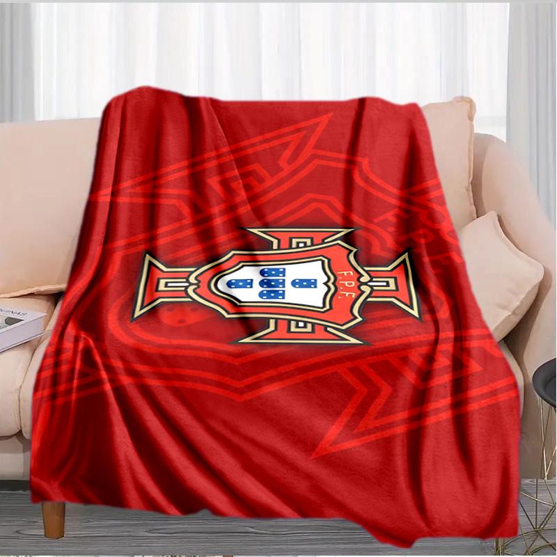 Decke mit Wappen der Portugiesischen Fußballföderation Geeignet für Sofas, Betten, Büros und Camping - Perfektes Geschenk für Halloween Weihnachten