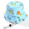 Cartoon Dinosaur Print Baby Bucket Hat Summer Outdoor Kids Boys Girls Sun Hat Cute Toddler Outdoor Beach Fisherman Cap