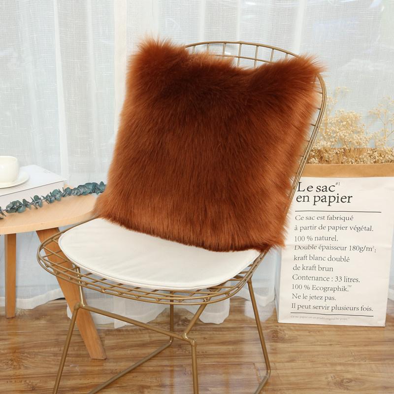 50x50cm Zacht Super Kussensloop Bont Kussenhoes Decoratief 40x40 45x45 Kerstcadeau Shaggy Pluizig Lang Bont Kussenhoes 50x50cm