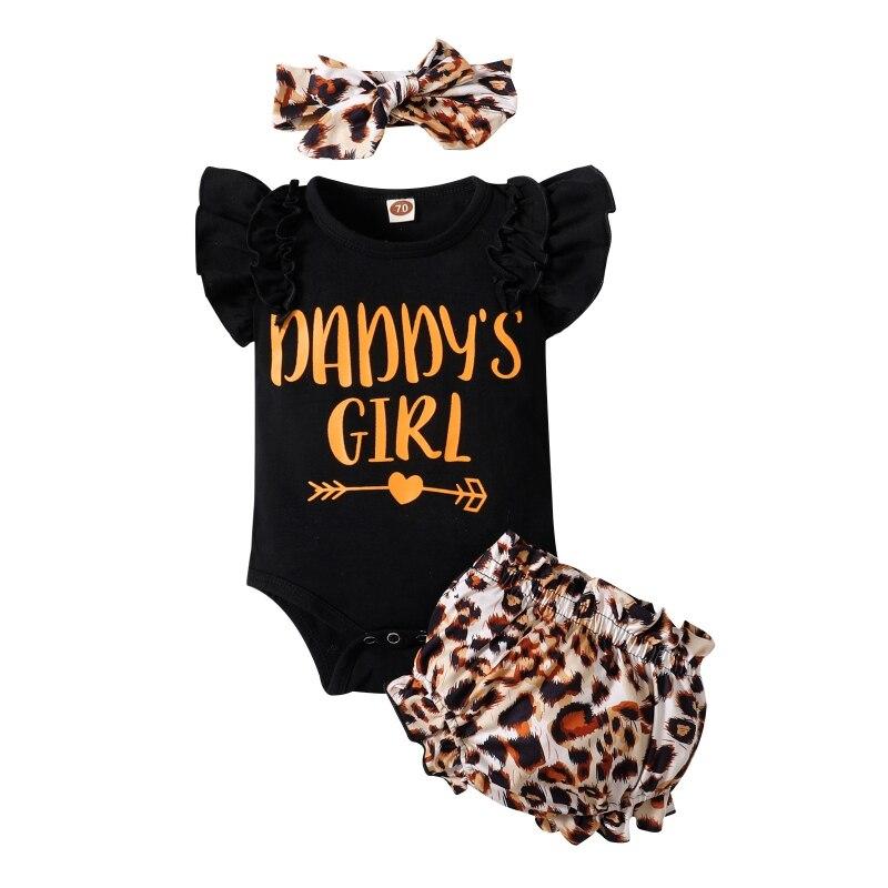 Buy 3PCS Summer Cotton Newborn Baby Girl Flare Sleeve Romper Soft