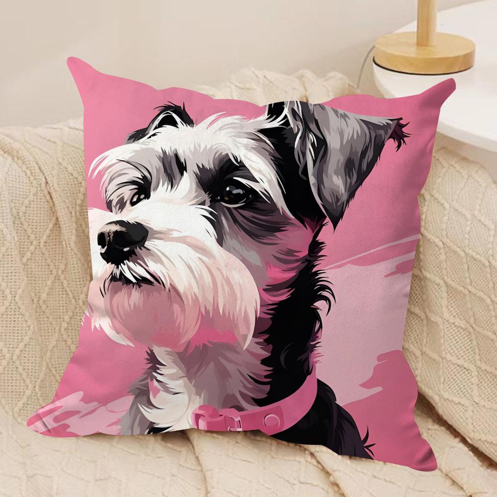 Dog Cushion Cover Soft Plush Fabric DoubleSided Printed Cushion Covers for All Seasons Modern HomeDecor Gift