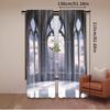 Set Of 2 Gothic Curtains Medieval Stone Balcony Graphic Design Mystic Middle Age Story Bedroom Living Room Dining Curtain Polyester Ideal For