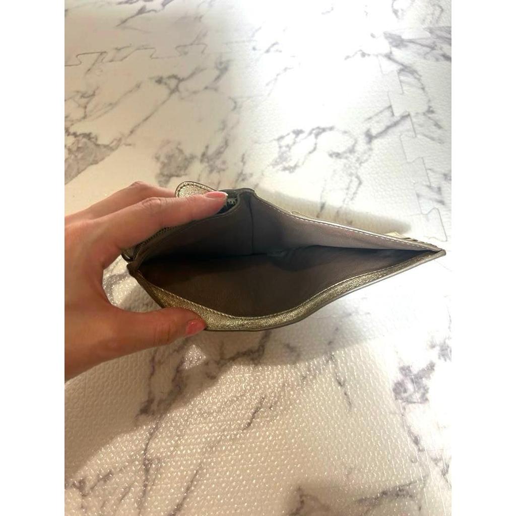 Used Bottega Veneta Intrecciato Bi-fold Wallet Gold