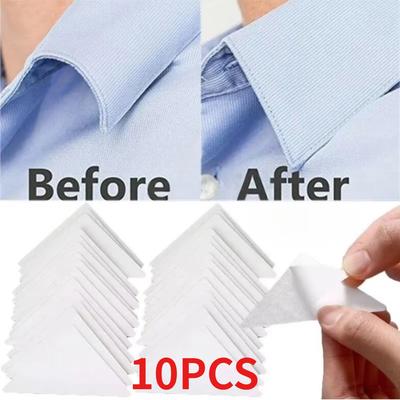 10pcs Disposable Shirt Collar Support Shaping Sticker Collar Stays Anti-roll Collar Sticker Collar Shaper Fixed Pads