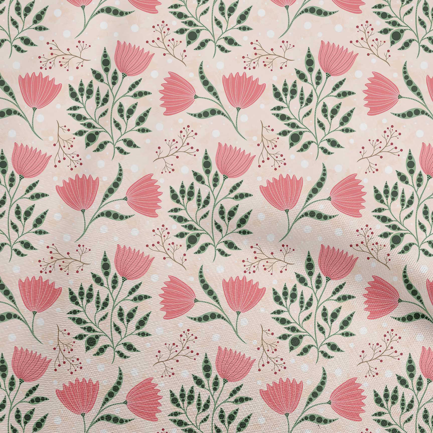 

OneOone Cotton Flex Grey Тканина з квітковим малюнком у крапки для пошиття тканини для рукоділля з принтом у дворі 40 дюймів 42 Inch Wide - Viscose Chiffon рожевий