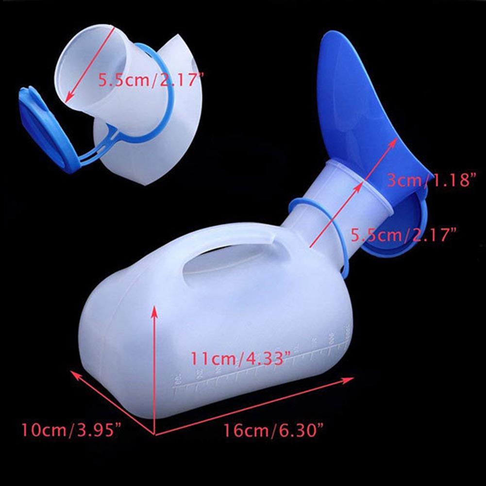 1200ml/1000ml Mobile Toilet Urinals for Men Spill Proof Portable Plastic Male Bedpan Bottle with Lid for Outdoor Car Elderly