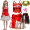 Rochie Nouă Moana Haine de Prințesă pentru Fete Rochie pentru Copii Costum Vaiana Colier Porc Pui Petrecere de Carnaval pentru Copii Set Costum de Vară 2-10 ani