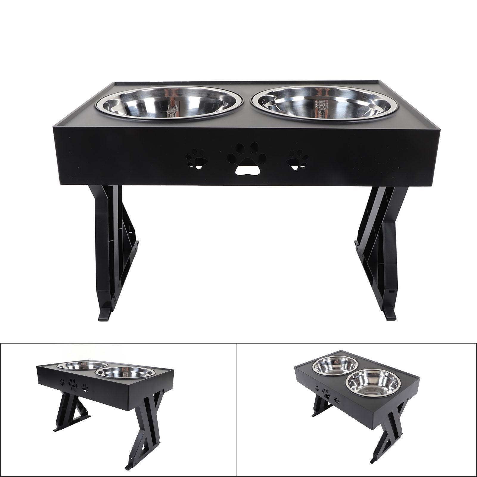 Elevated Dog Bowls Prevent Slip 3 Heights   Raised Dog Bowl with 2 Stainless Steel Dog Food Bowls