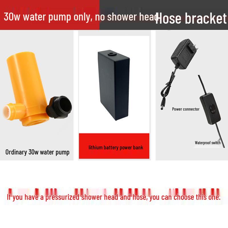 Portable Rechargeable Electric Shower Head for Dorms, Rentals, Outdoors