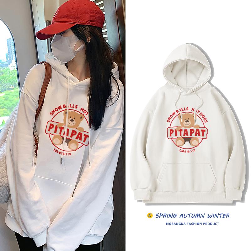 

Женский свободный свитер с капюшоном большого размера