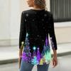 Women's T Shirt Christmas Print 3/4 Sleeve Daily Weekend Fashion Basic Round Neck Regular Top