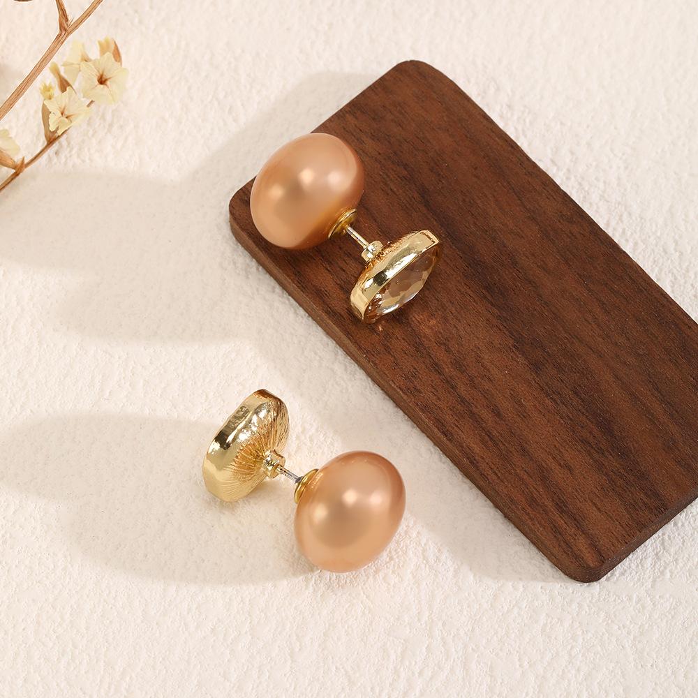 French Light Luxury Two-Wear High-End Stud Earrings Retro Diamond-Encrusted Pearl Earrings Niche Design Temperament Fashion Earrings