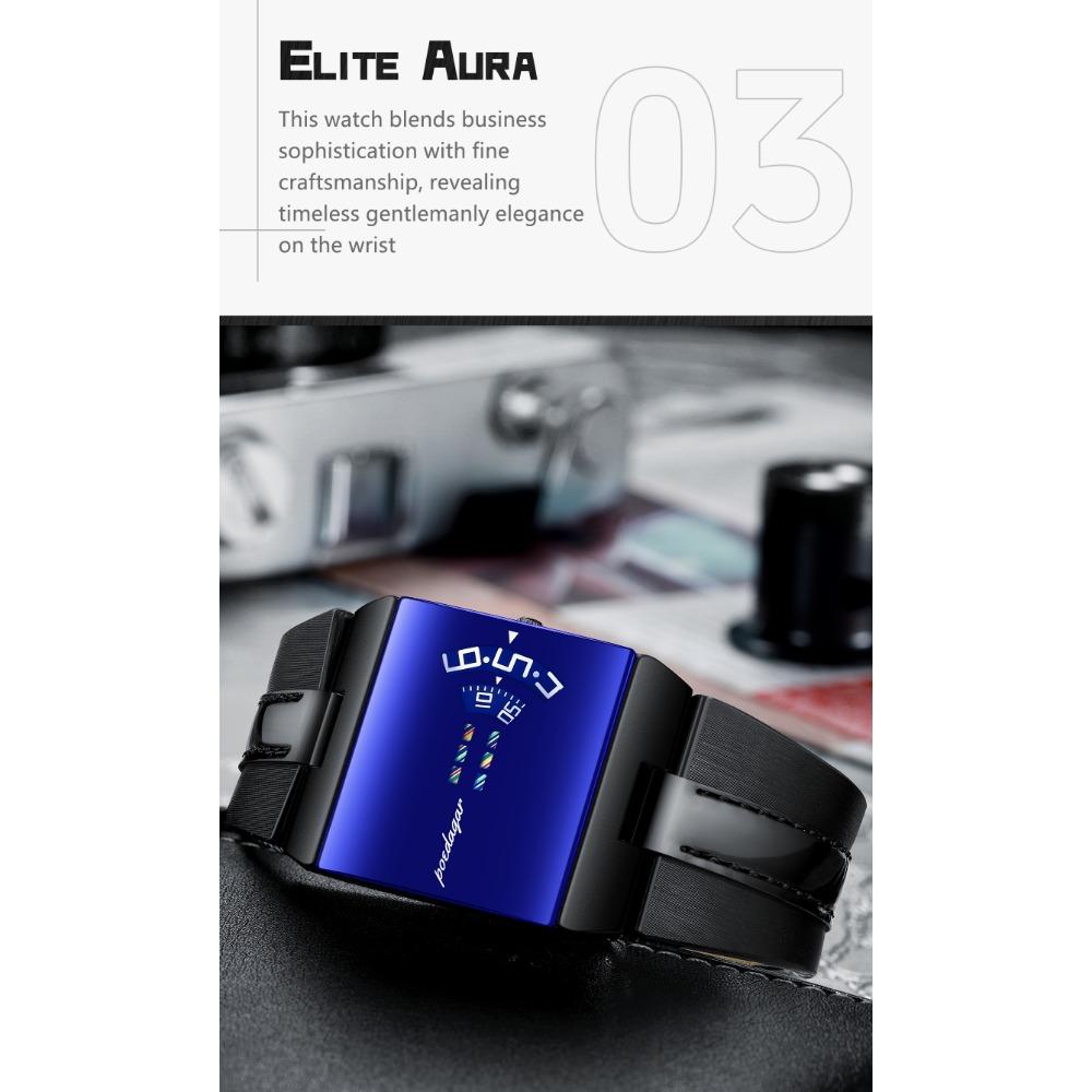 POEDAGAR High Quality Man Watch Waterproof Casual Watch Sports Leather Quartz Watches Male+Box