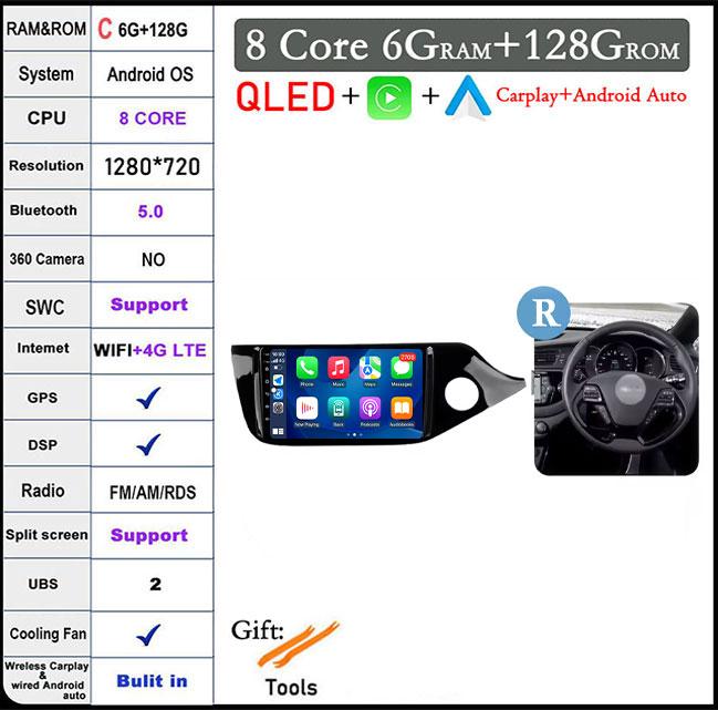 9 Inch Android Auto Carplay For Kia CEED 2 JD 2012 - 2018 Car Radio Stereo Multimidia Player GPS NaviBluetooth DSP