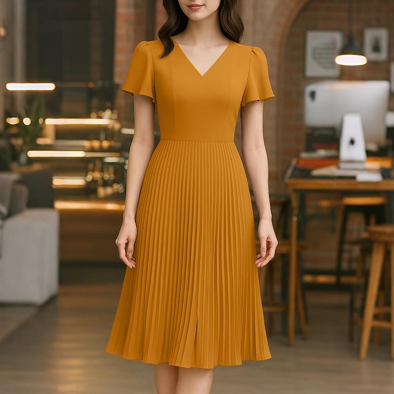 ZANZEA Women Casual V-Neck Summer Short Sleeve Dress