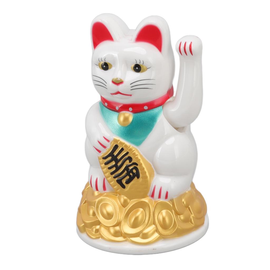 Glückskatze Ornament Winkende Plastik Elektrische Katze Skulptur für Heimdekoration Geschenk 4,5 Zoll