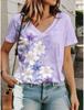 Summer Women's T Shirt Tee 3D Print Floral Graphic Tops Daily Rose Pink Short Sleeve Fashion V Neck Casual T-shirts