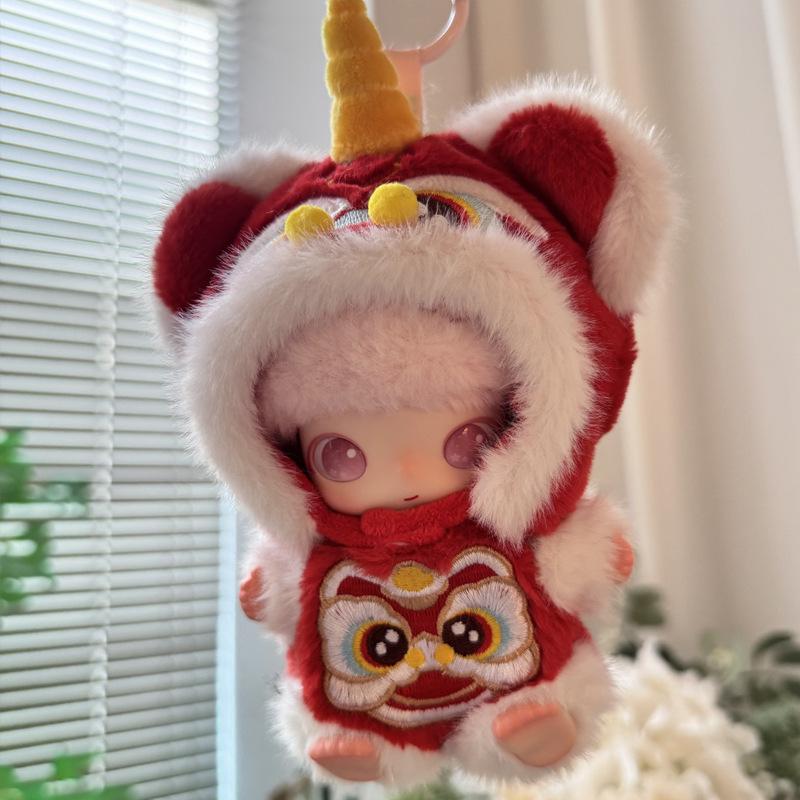 Fit Dimoo Newborn Diary Lion Dance New Year Baby Clothes 12cm Doll Clothes Accessories Cute Replacement Set
