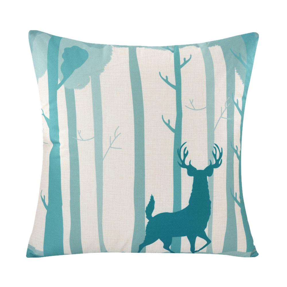 45x45cm Animal Deer Printed Home Sofa Cushion Cover Christmas Decoration Throw Pillowcase Xmas Gift
