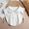 Fashion Front Tie White Fake Collar for Women Stand Detachable Collar Fake Girls Vintage Lace Ladies False Blouse Collar