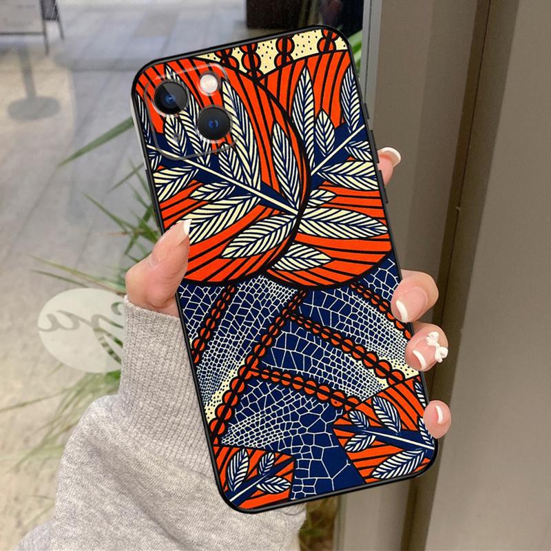 African Style Fabric Print Case For iPhone 17 Air 16 15 14 13 11 12 Pro Max Plus 12 13 Mini 16e 17 Pro Max Back Cover