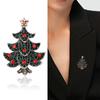 Fashionable New Alloy Diamond Studded Christmas Tree Brooch Simple and Versatile Christmas Clothing Collar Needle