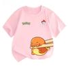 Potdemiel Estate Nuova T-shirt in Puro Cotone con Stampa Pikachu per Bambini, Ragazzi e Ragazze, T-shirt per Bambini Comoda e Traspirante
