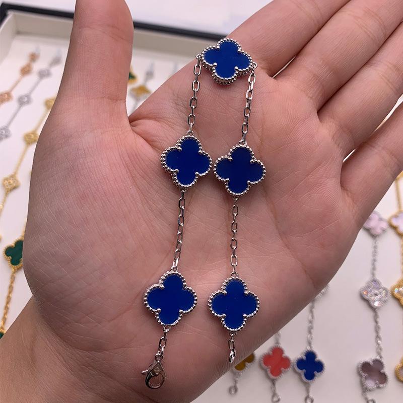 

Бутик Браслет «Четырехлистный клевер Пять цветков» 18K Легкая роскошь Инс Дизайн Модный Изысканный Универсальный Мужской и женский браслет Boutique Bracelet