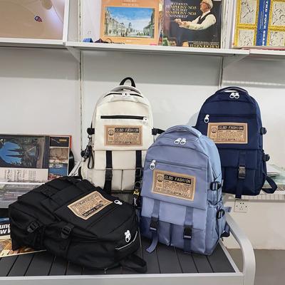 Schoolbag Student Backpack Fashion Harajuku Commuter Computer Backpack Large Capacity Outdoor Leisure Travel Bag Lightweight Waterproof